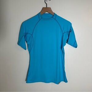NRS H2Core Rashguard Short-Sleeve Shirt, Size L, Aqua Blue